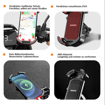 ROCKBROS | Handyhalterung Fahrrad Handyhalter Motorrad 360° Drehbar für 4,7-7,0 Zoll